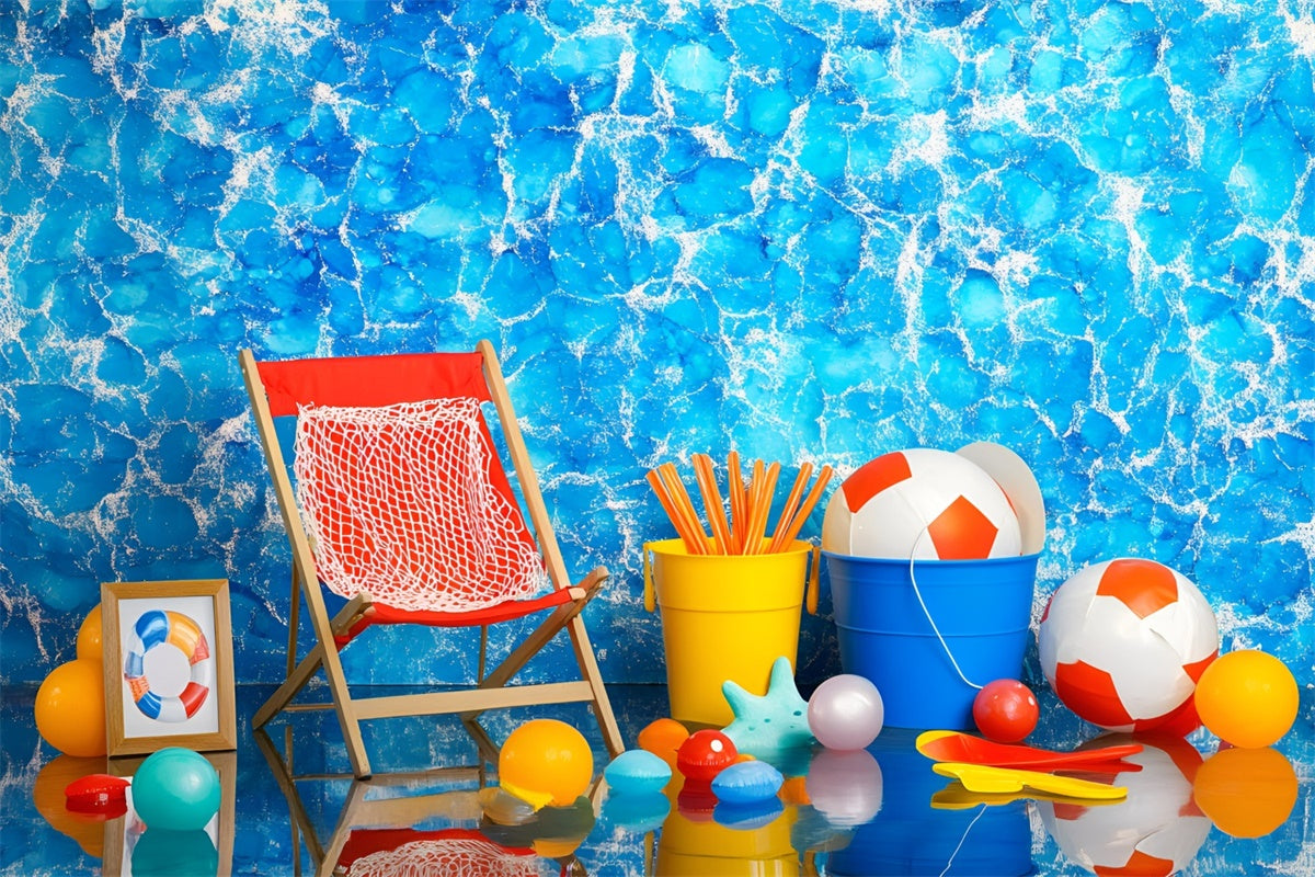 Toile de fond Été Ambiance Jouets Bord de Mer GQ6-55