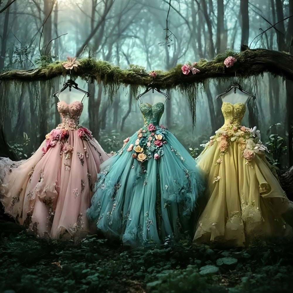 Toile de fond Été Forêt de Conte de Fées Robes Féeriques GQ6-59
