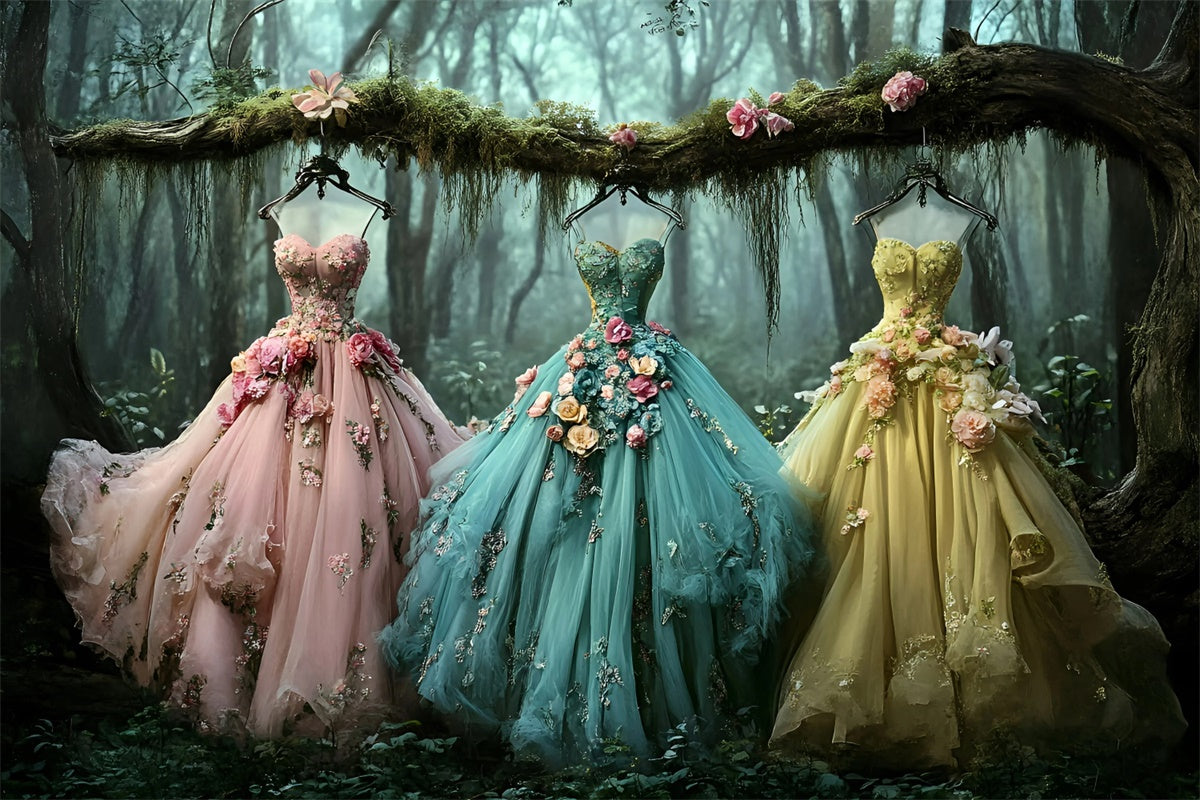 Toile de fond Été Forêt de Conte de Fées Robes Féeriques GQ6-59