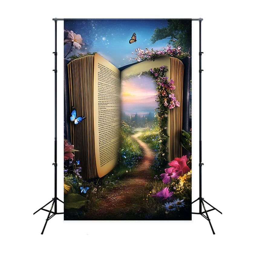 Toile de fond Été Livre Voyage Conte de Fées Forêt GQ6-62