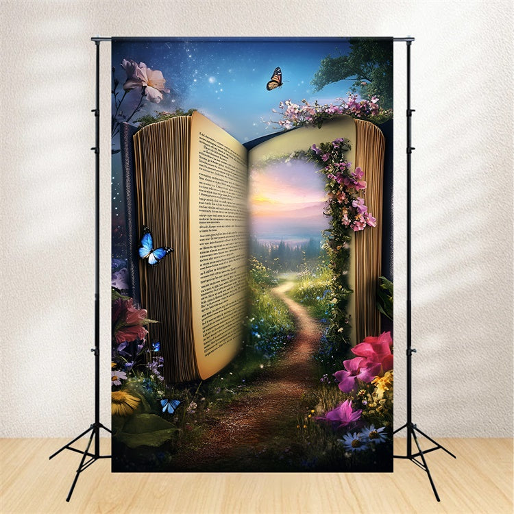 Toile de fond Été Livre Voyage Conte de Fées Forêt GQ6-62