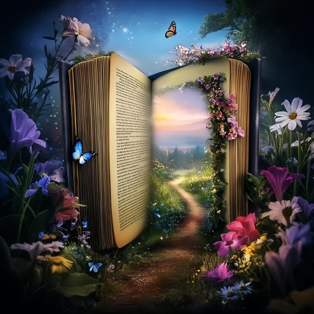 Toile de fond Été Livre Voyage Conte de Fées Forêt GQ6-62