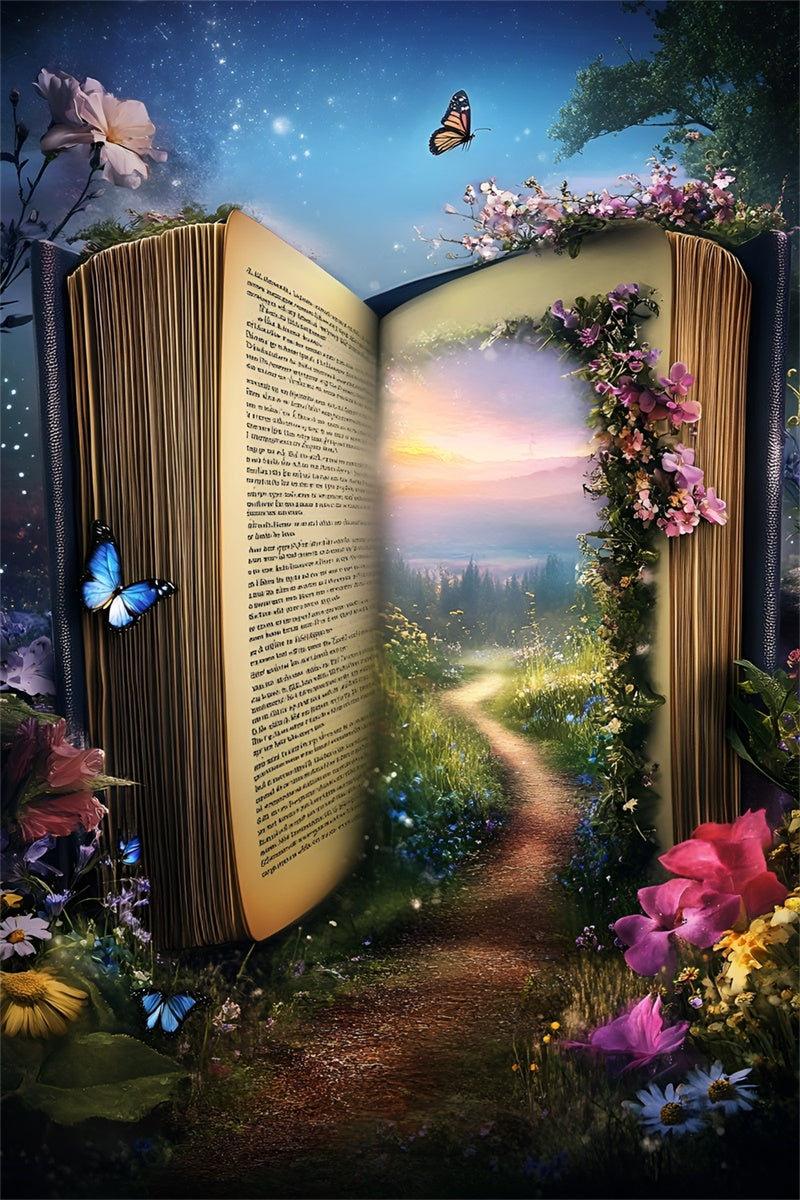 Toile de fond Été Livre Voyage Conte de Fées Forêt GQ6-62