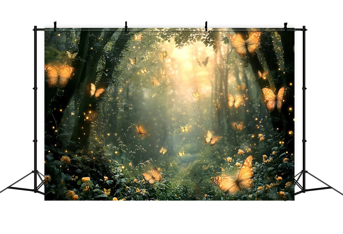 Toile de fond Été Forêt Enchantée Éclat Doré GQ6-63