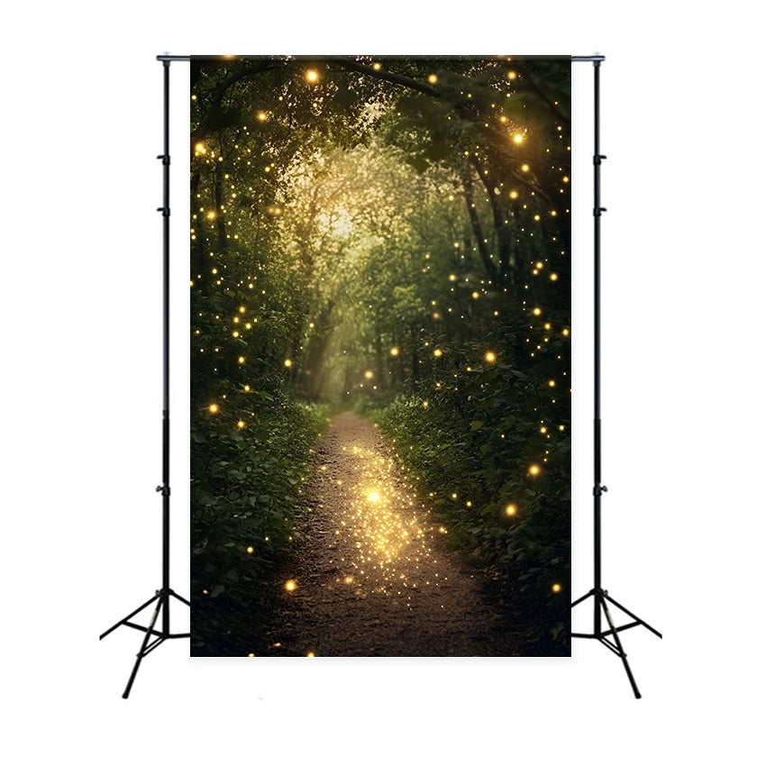 Toile de fond Été Chemin Forêt Bois Éclat Doré GQ6-65