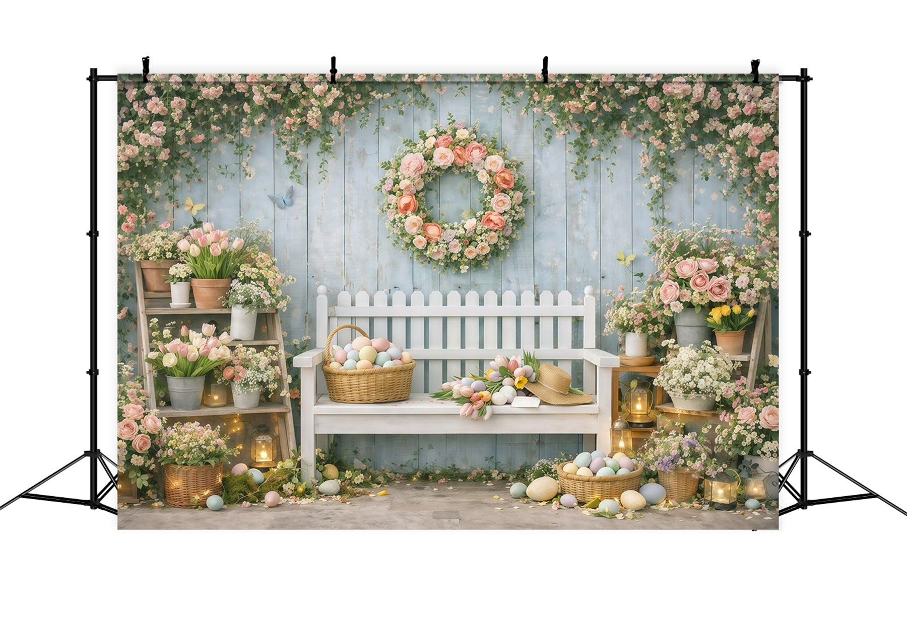 Fond de Pâques Jardin Marché Fleurs Printanières GQ61-33