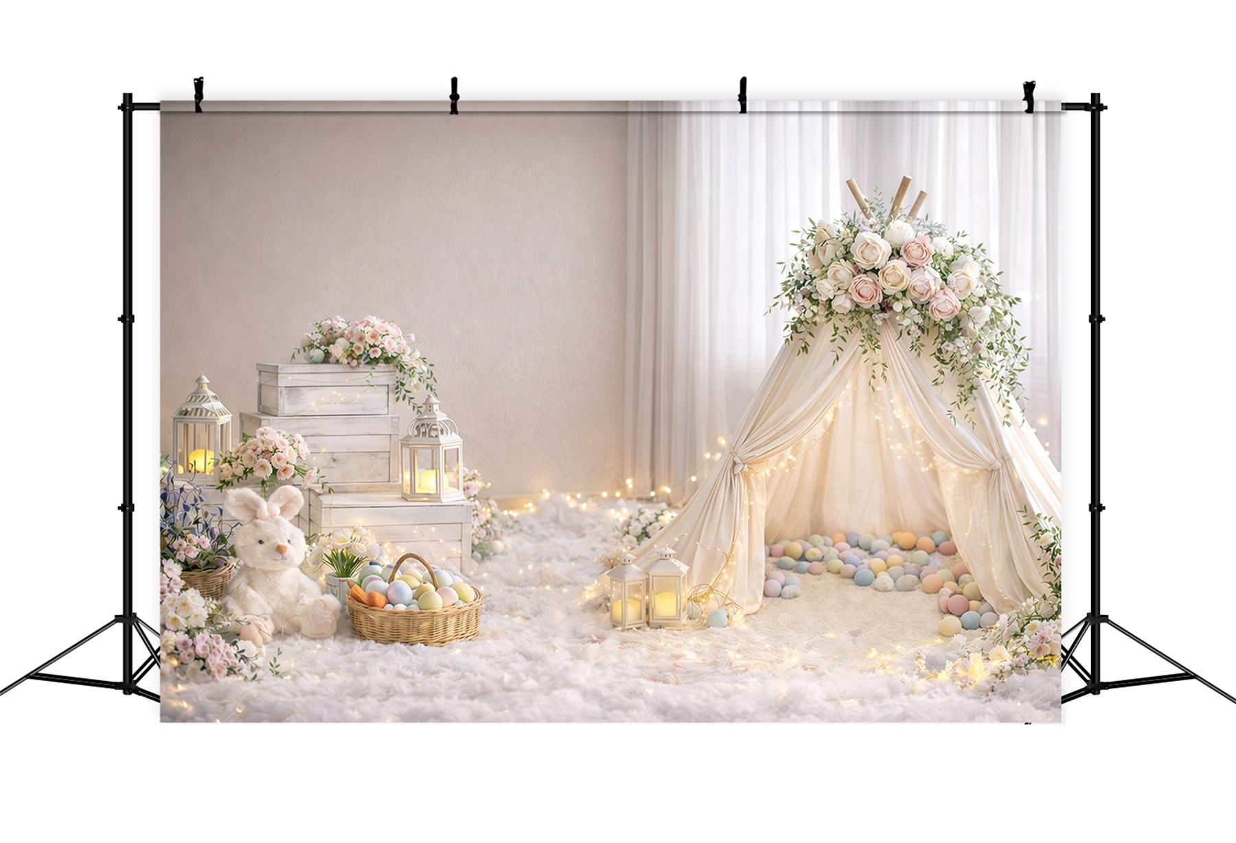 Toile de fond Pâques Tipi Floral Lueur Douce GQ61-39