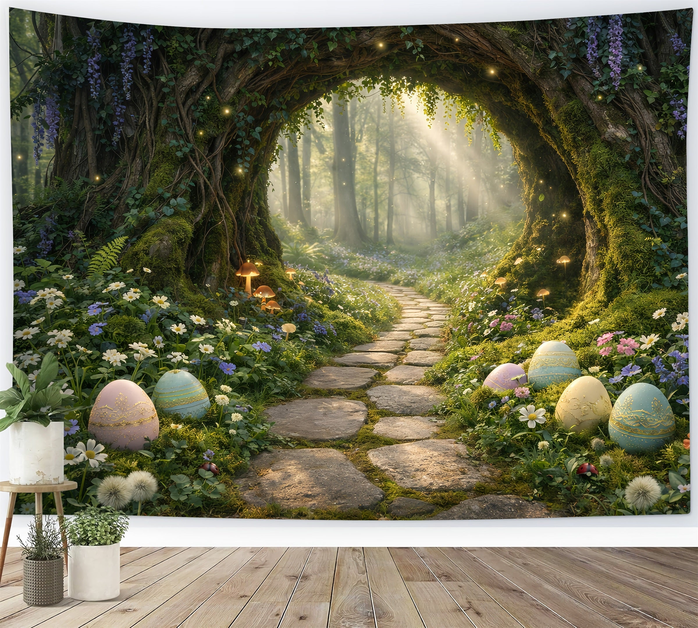 Fond de Pâques Entrée Tunnel Forêt Enchantée GQ61-61