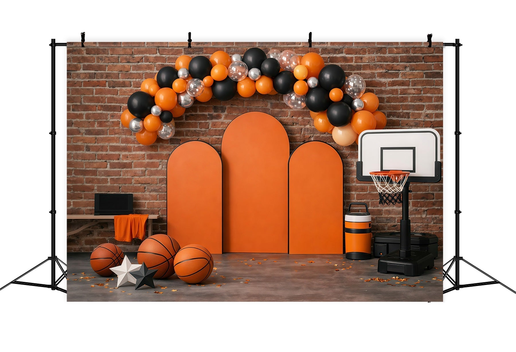 Fond Photo Sport Basketball Arche Ballons Mur Briques GQ61-72