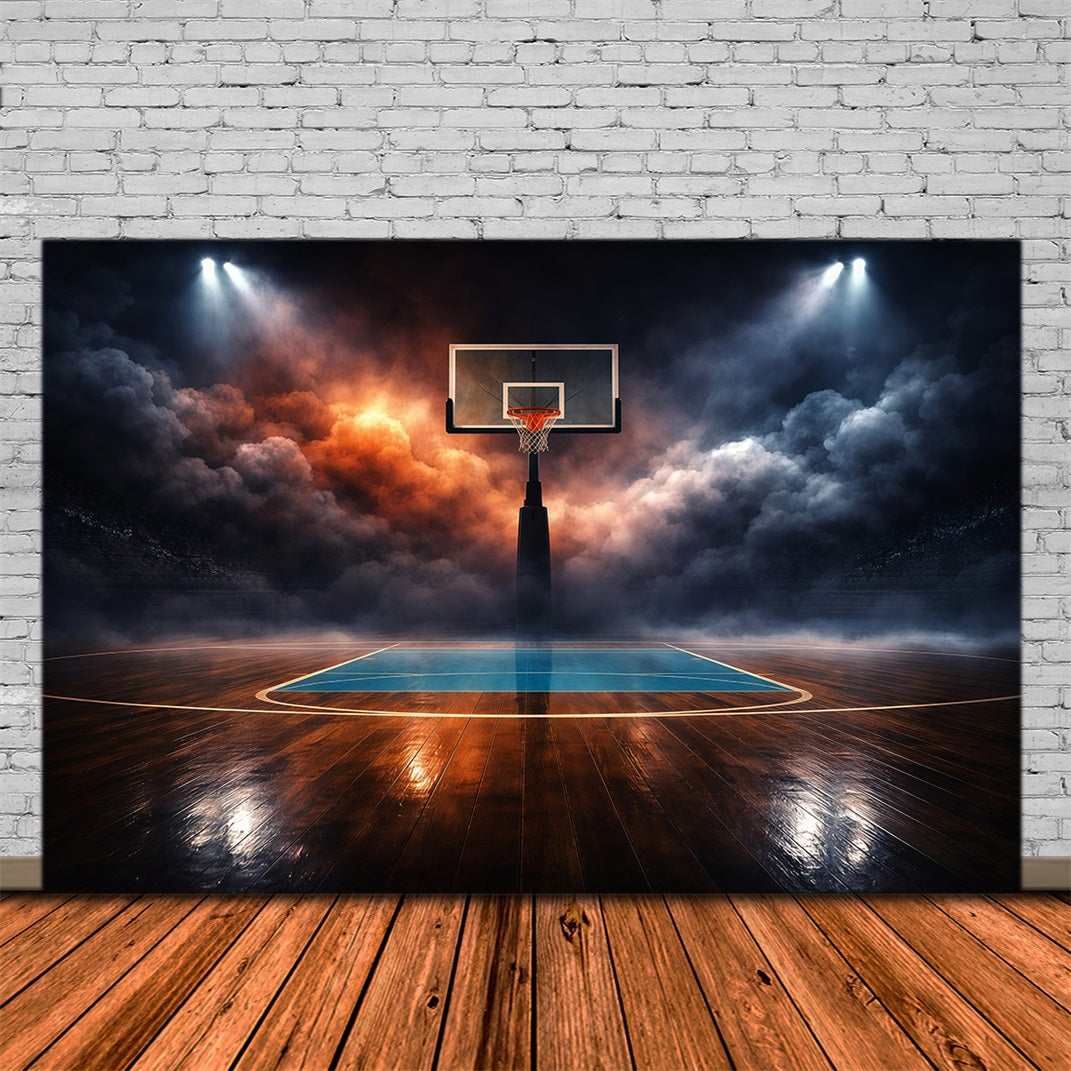 Fond Photo Sport Basketball Terrain Stade Dramatique Nuages Abstraits GQ61-80