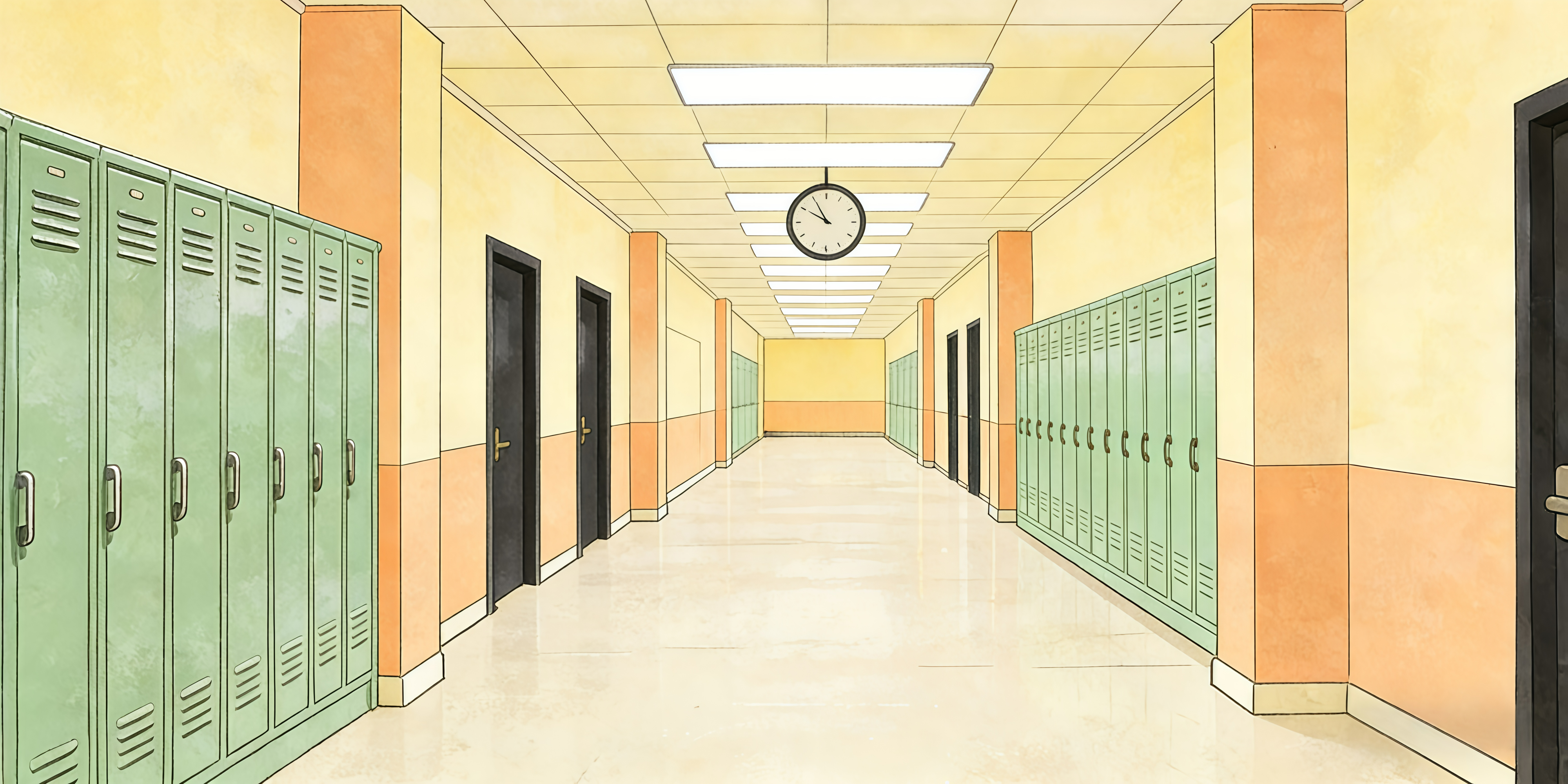 Fond de Scène Couloir Lycée GQ61-T22