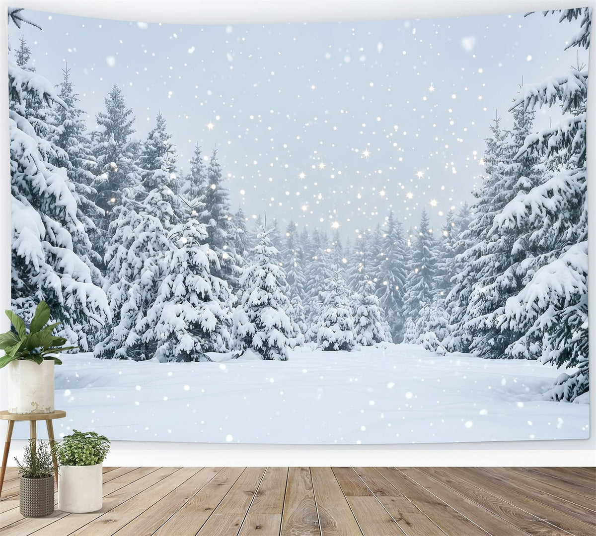 Fond De Sapins De Noël Forêt De Sapins Enneigés GQ610-111