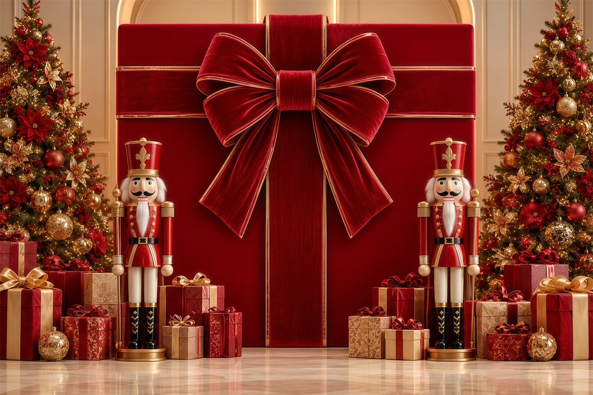Fond De Noël Nœud Velours Boîte Cadeau Casse-Noisette GQ610-117