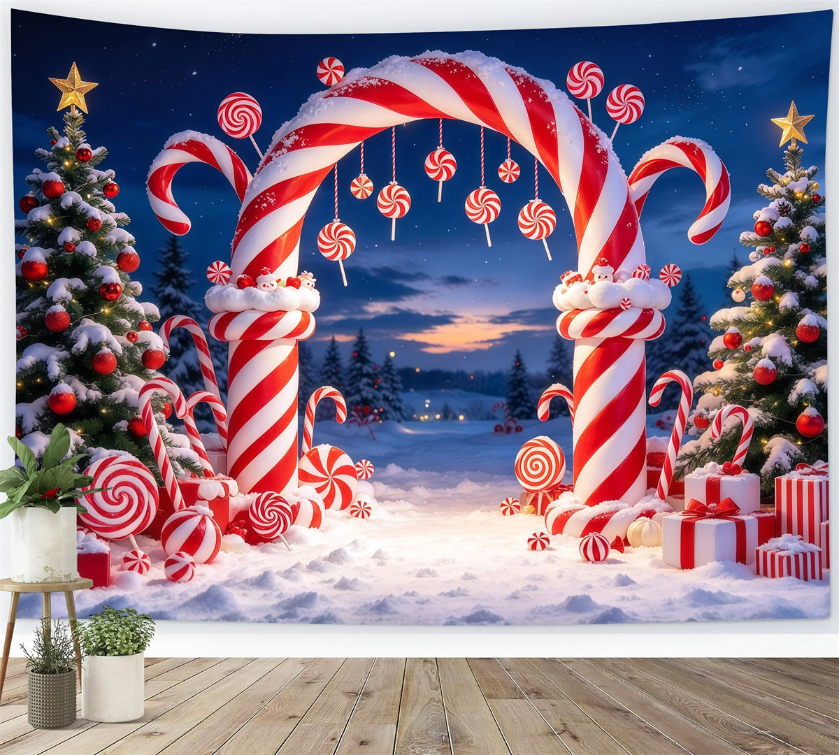 Fond De Noël Arche Pays Des Bonbons Menthe Poivrée GQ610-18