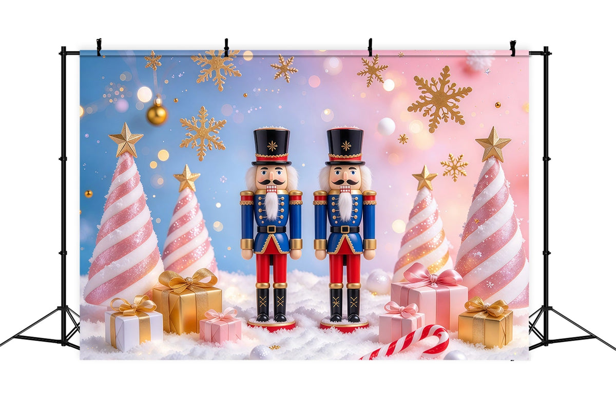 Fond Photo De Noël Sapins Bonbons Pastel Casse-Noisette GQ610-56