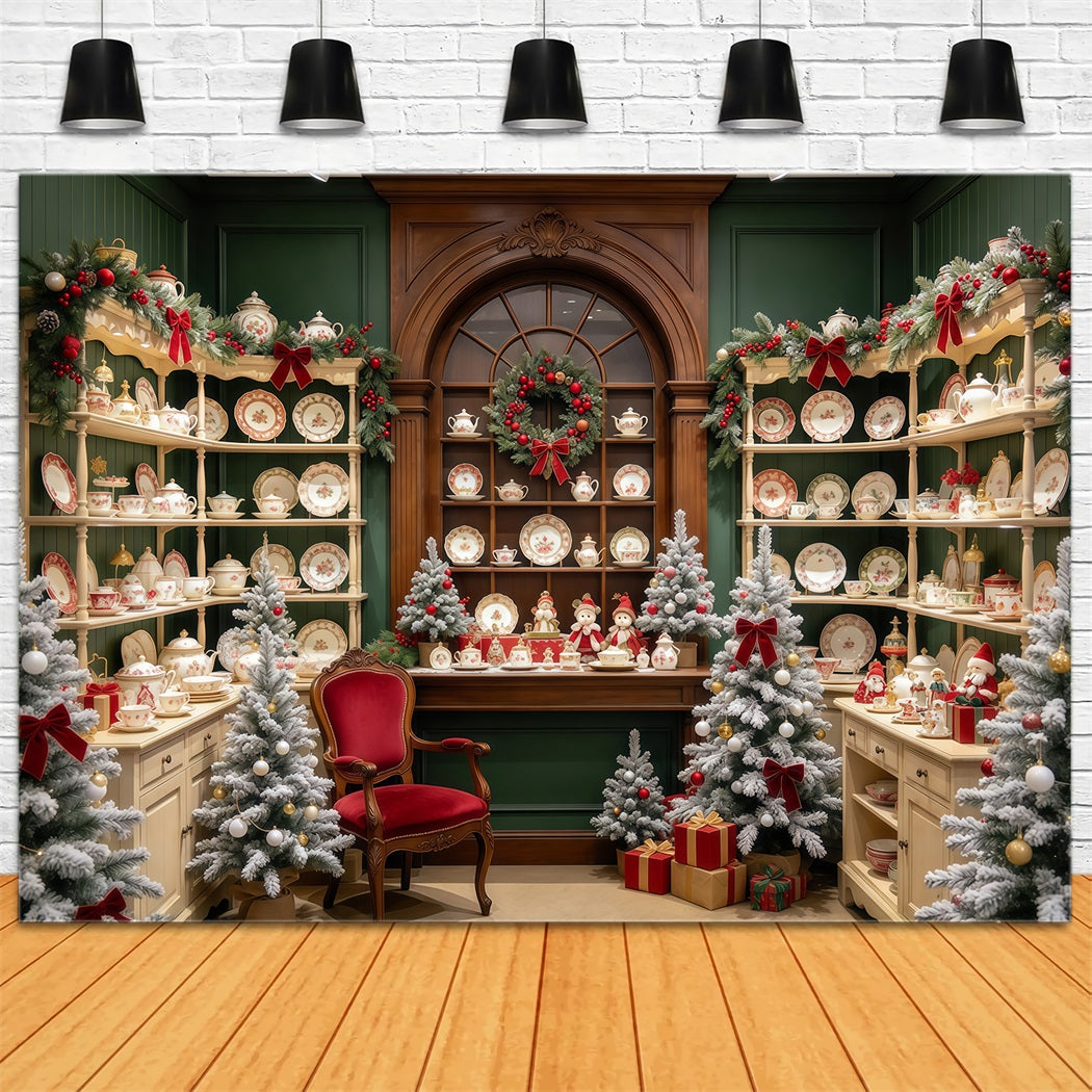 Fond Photo Père Noël Présentoir Armoire Porcelaine Festive GQ610-78