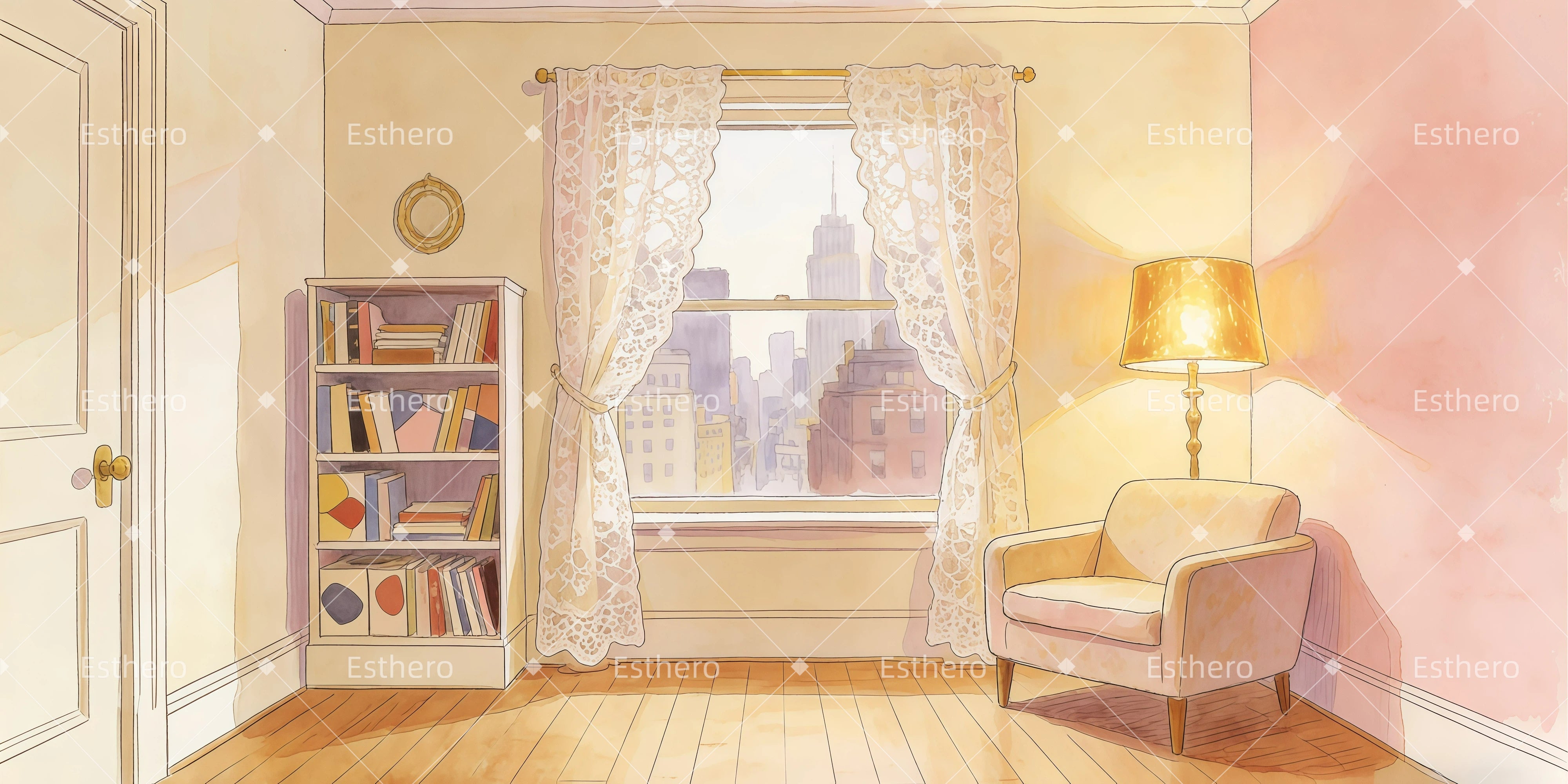 Toile de fond au Théâtre Appartement D’Ella GQ62-T42