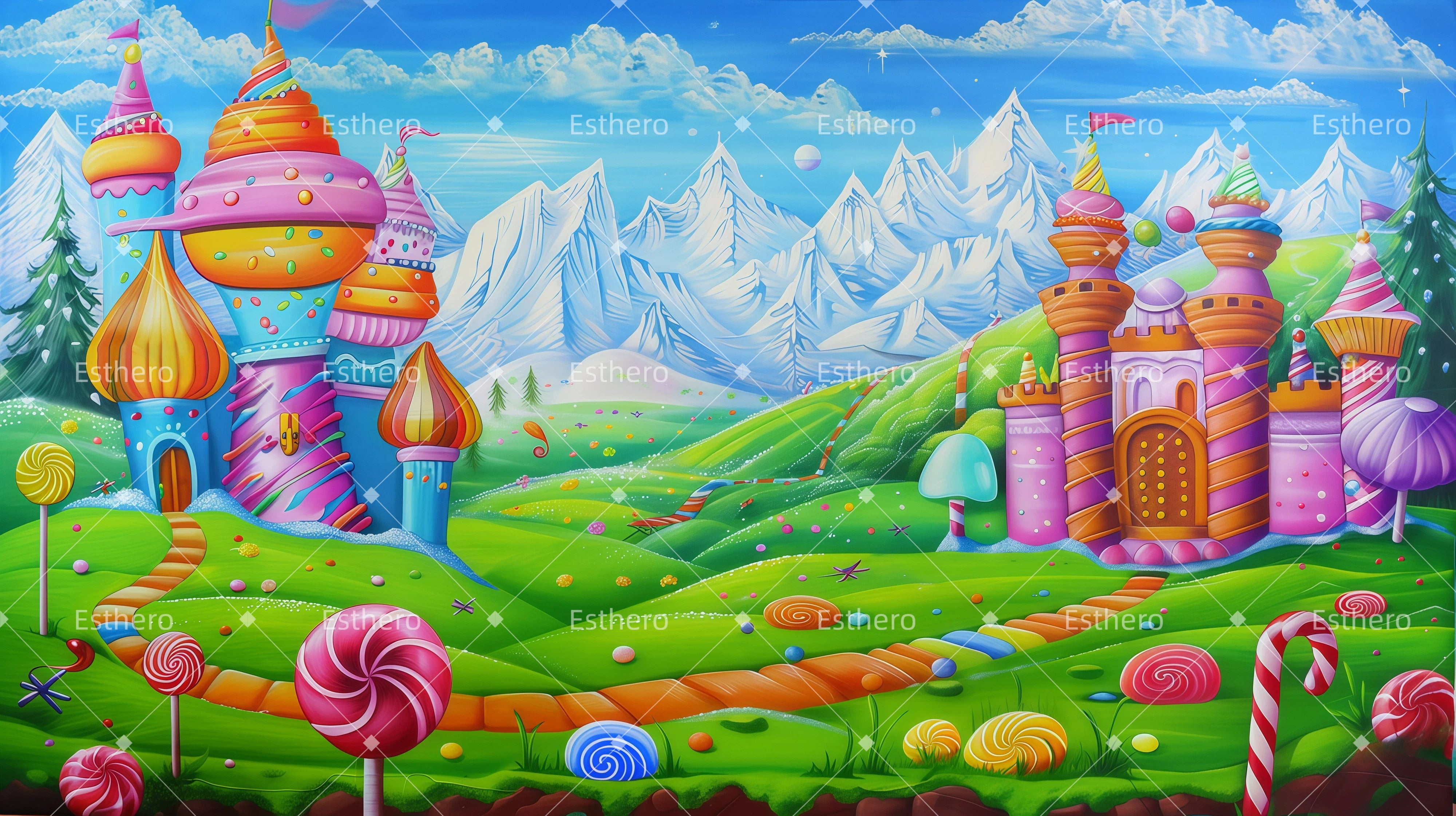 Fond de Scene Theatre Château de Bonbons GQ62-T26