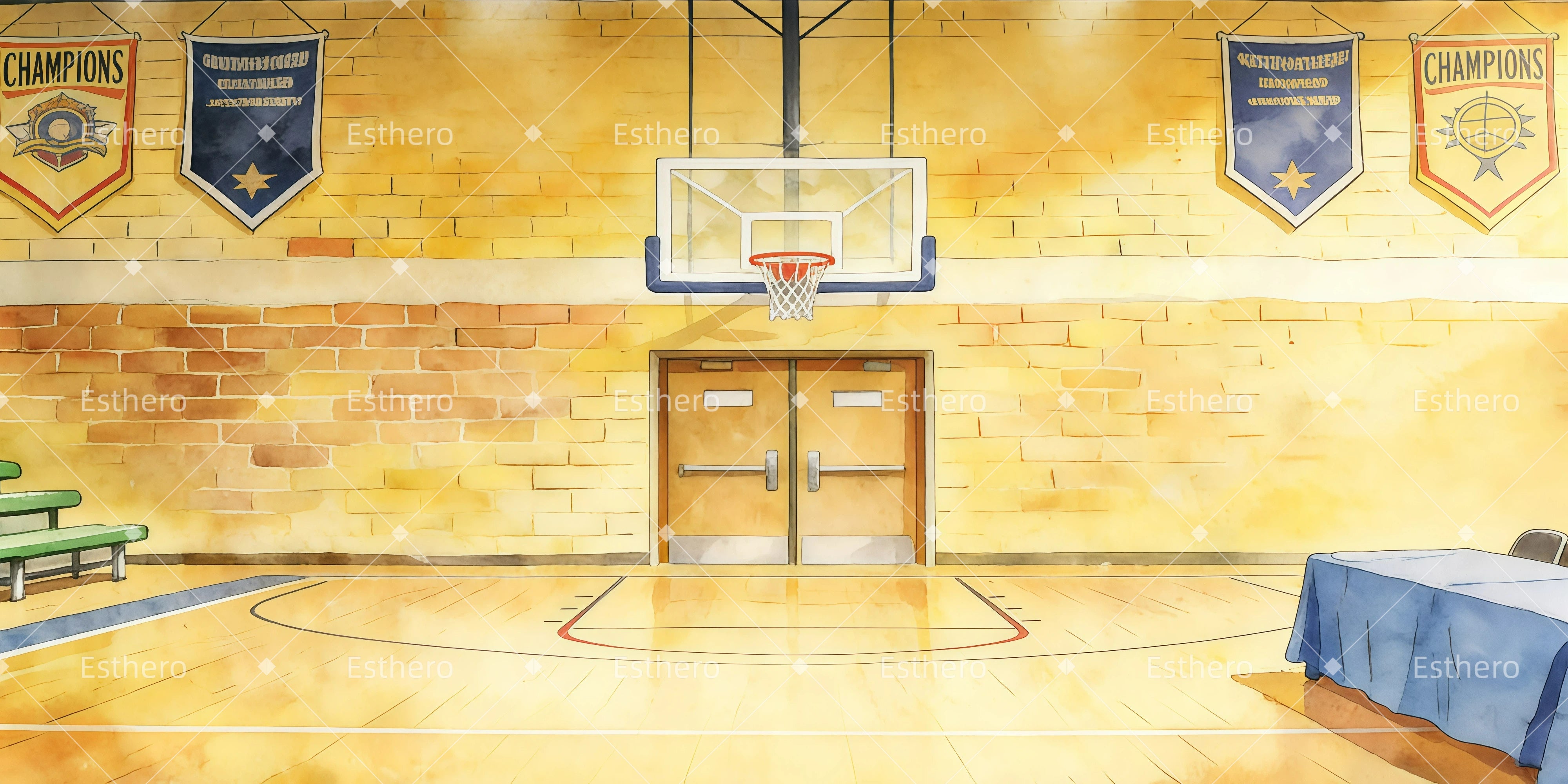 Fond de Scene Gymnase Scolaire GQ62-T9