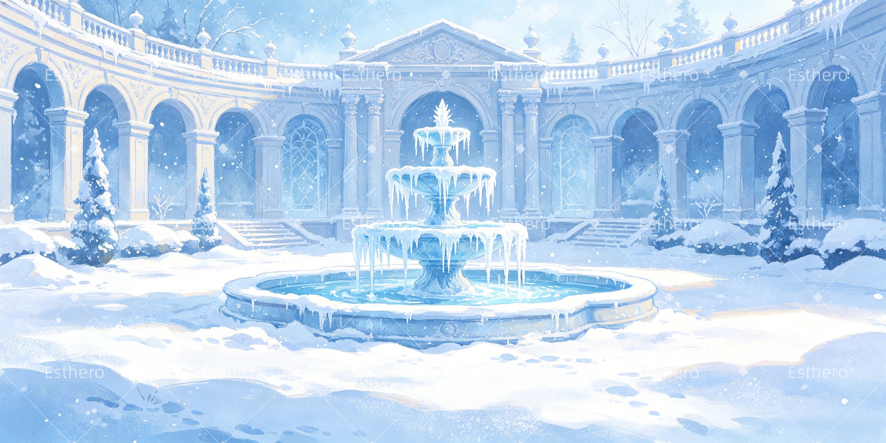 Cour Gelée de Narnia Grand Décor de Théâtre GQ66-T44