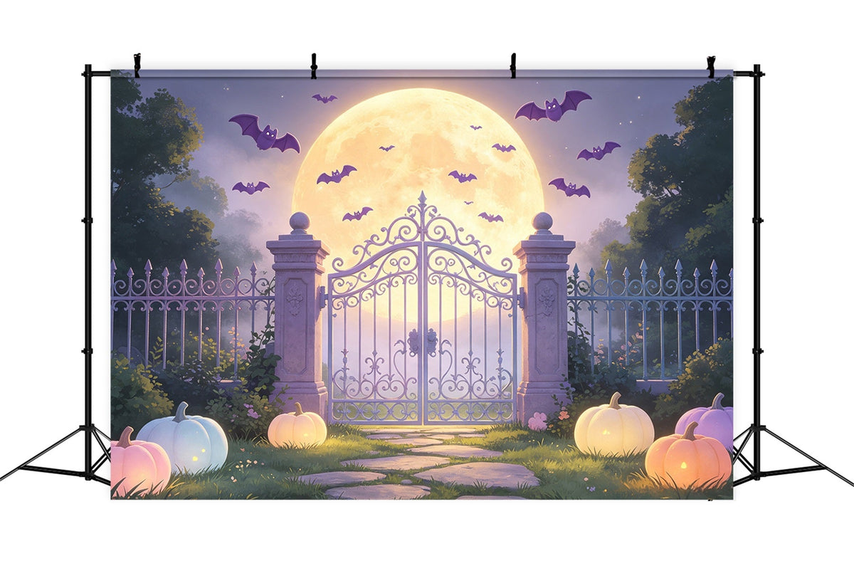 Décor De Batcave Portail De Jardin Au Clair De Lune Pastel Décor D'Halloween Pastel GQ67-104