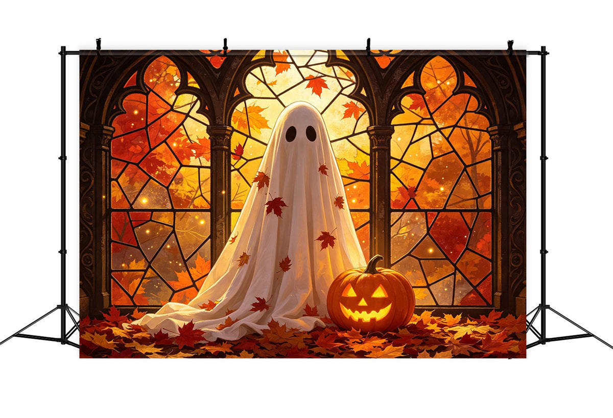 Décor De Fond En Vitrail Fantôme Décoration D'Automne En Vitrail Fantôme Pour Halloween GQ67-107