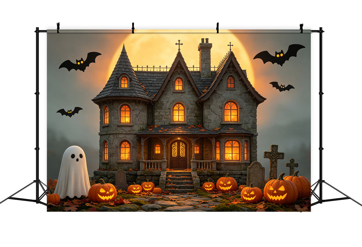 Décor De Maison D'Halloween Lune Dorée Manoir Hanté Décors D'Halloween GQ67-85