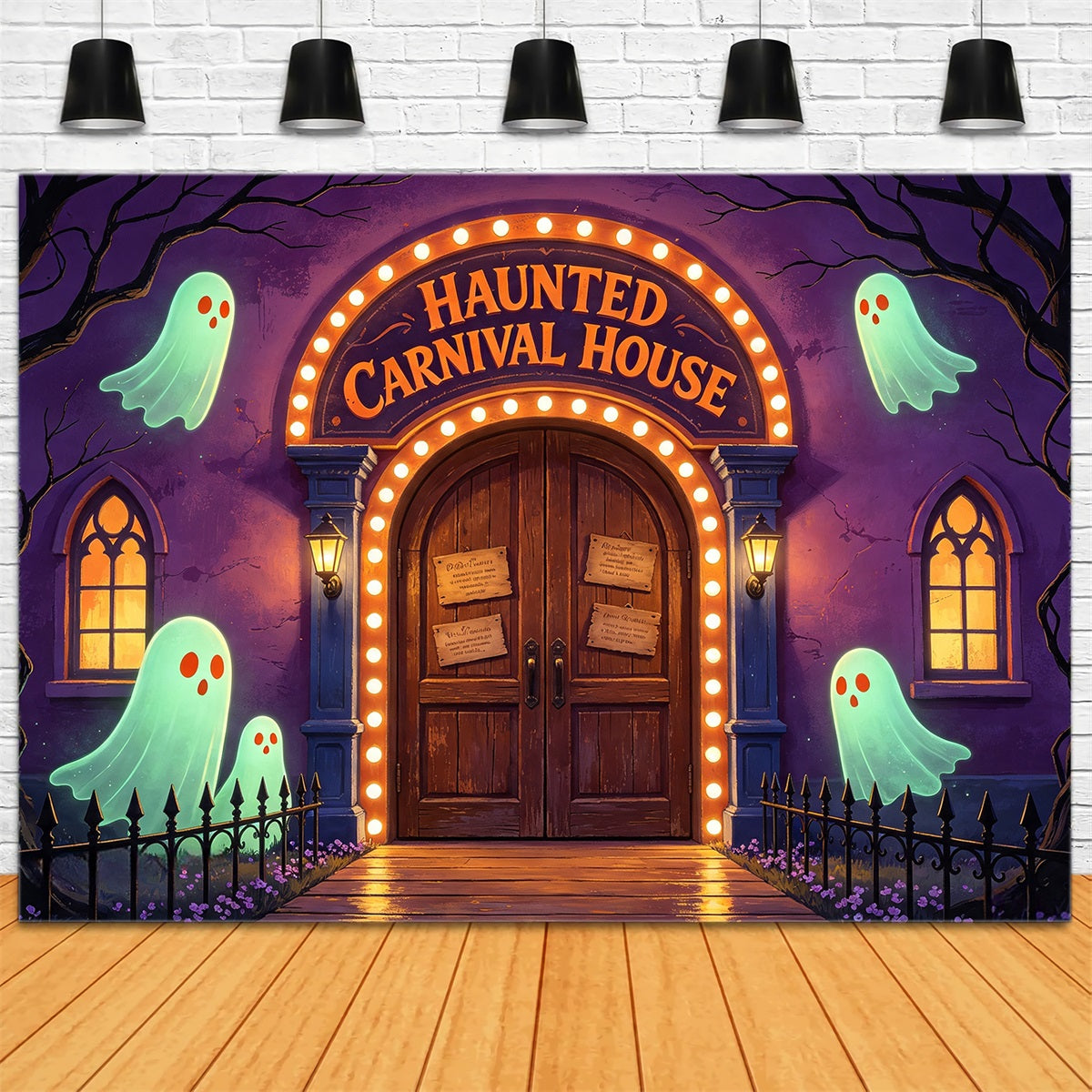 Décor De Carnaval D'Halloween Entrée De Maison Hantée Lumineuse Décors Effrayants D'Halloween GQ67-89