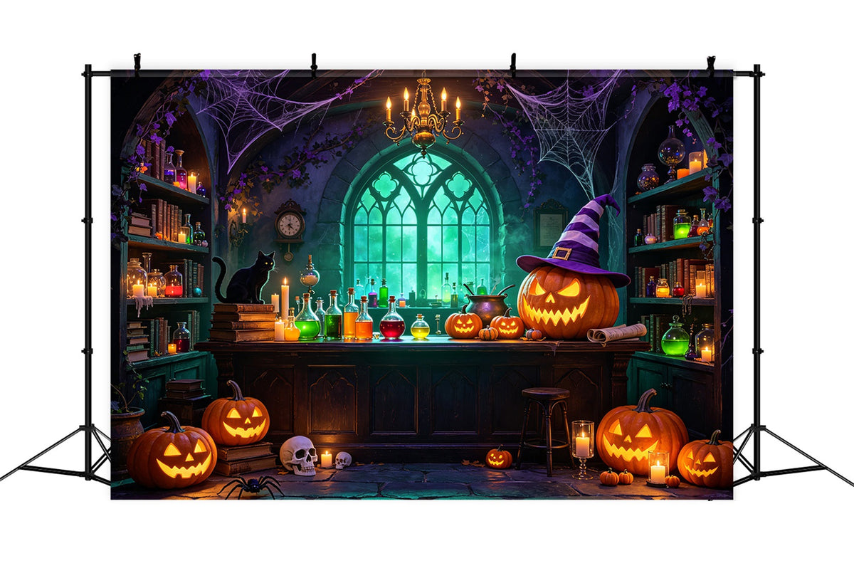 Bannière De Décor De Cuisine De Sorcière Citrouille Lumineuse Laboratoire De Potions Décors GQ67-99