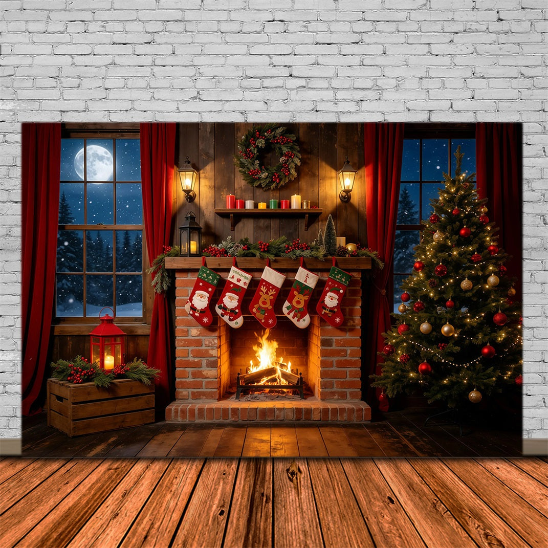 Décor De La Nuit De Noël Bas De Cheminée Rustiques Décors De Noël D'Intérieur GQ68-108