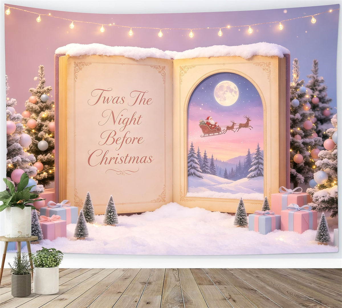 Décor De Noël Magique Livre D'Histoires Du Père Noël En Hiver Décor De Noël GQ68-119