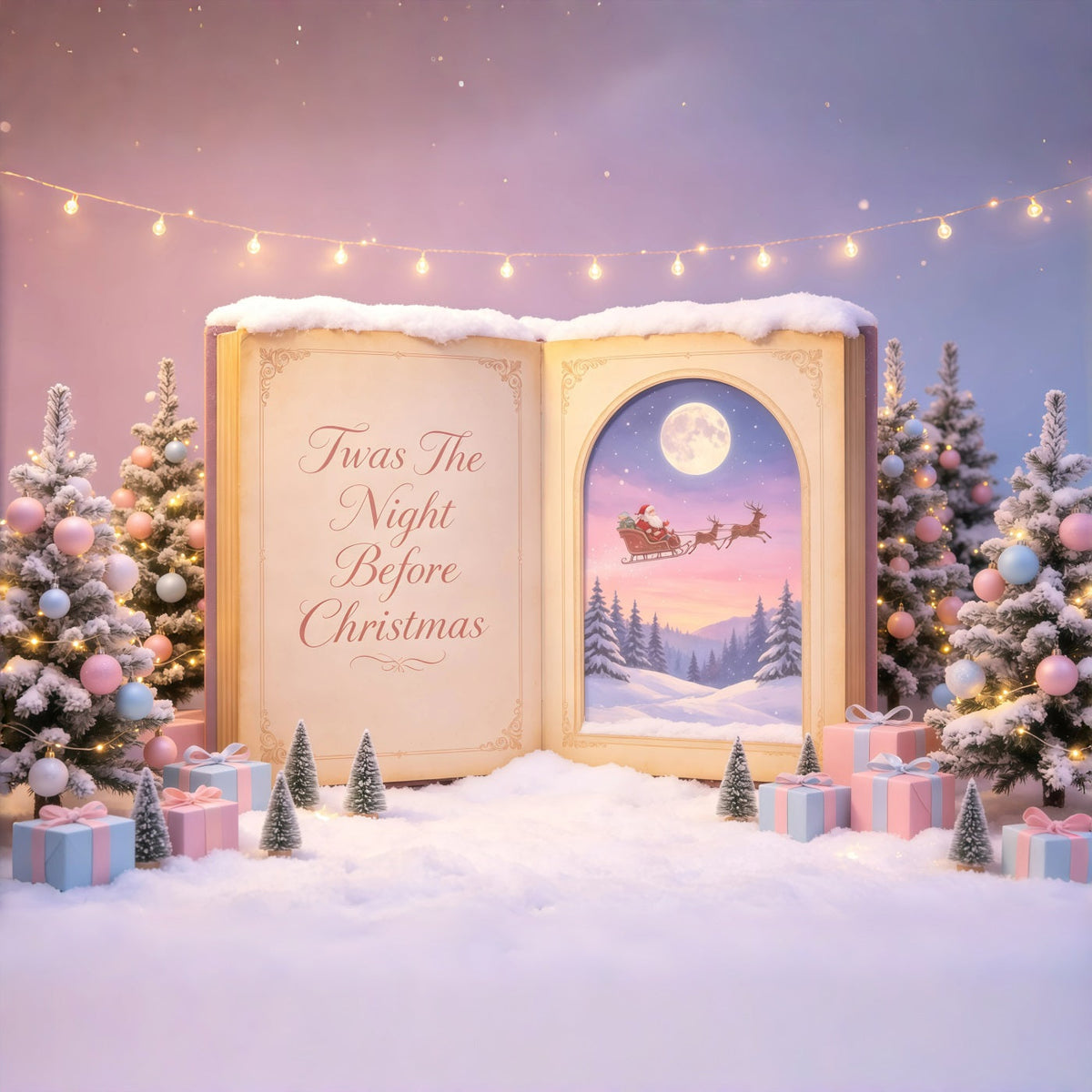 Décor De Noël Magique Livre D'Histoires Du Père Noël En Hiver Décor De Noël GQ68-119