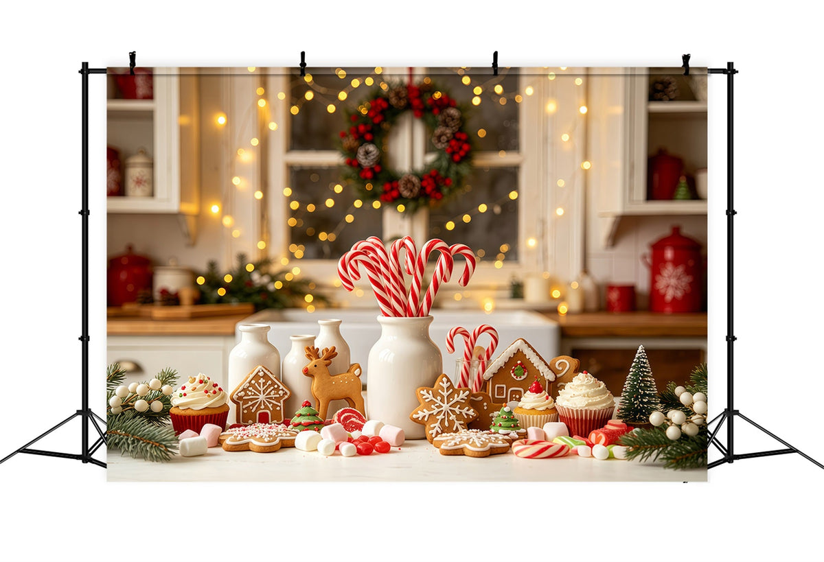 Décor De Cuisine De Noël Décoration En Pain D'Épice De La Boulangerie Candy Décors Photographiques De Noël GQ68-56