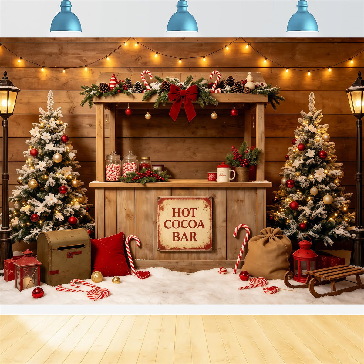 Décor De Fête De Noël Cabane Rustique Au Chocolat Décors De Studio De Noël GQ68-65