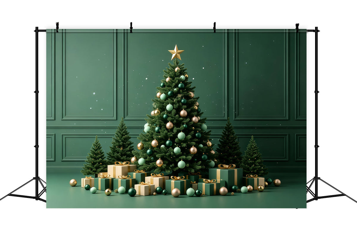 Fond Vert De Noël Présentoir À Cadeaux Emerald Tree Fond Mural De Noël GQ68-73