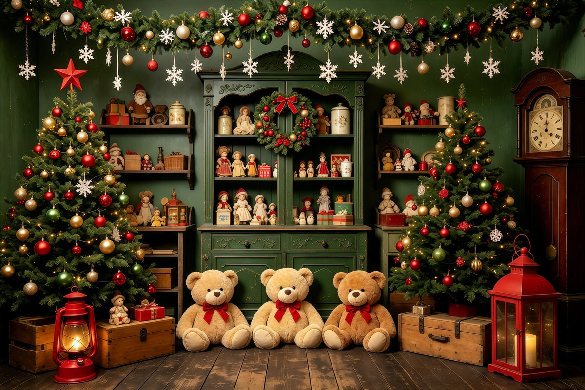 Décor De Noël Pour Enfants Étagère À Jouets Pour Maison De Poupée Toiles De Fond En Mousseline De Noël GQ68-77