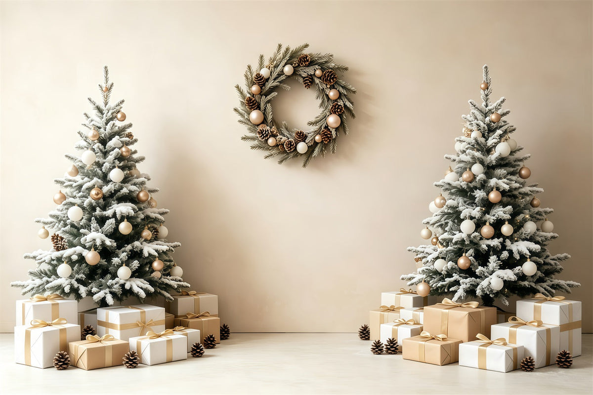 Décor Mural De Noël Couronne D'Arbre Minimaliste En Cadeau Décors Photographiques De Noël GQ68-93