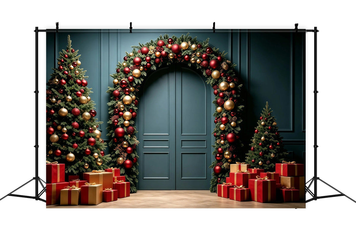 Décor Mural De Noël Arche De Porte À Guirlande Luxueuse Décor De Studio De Noël GQ68-96