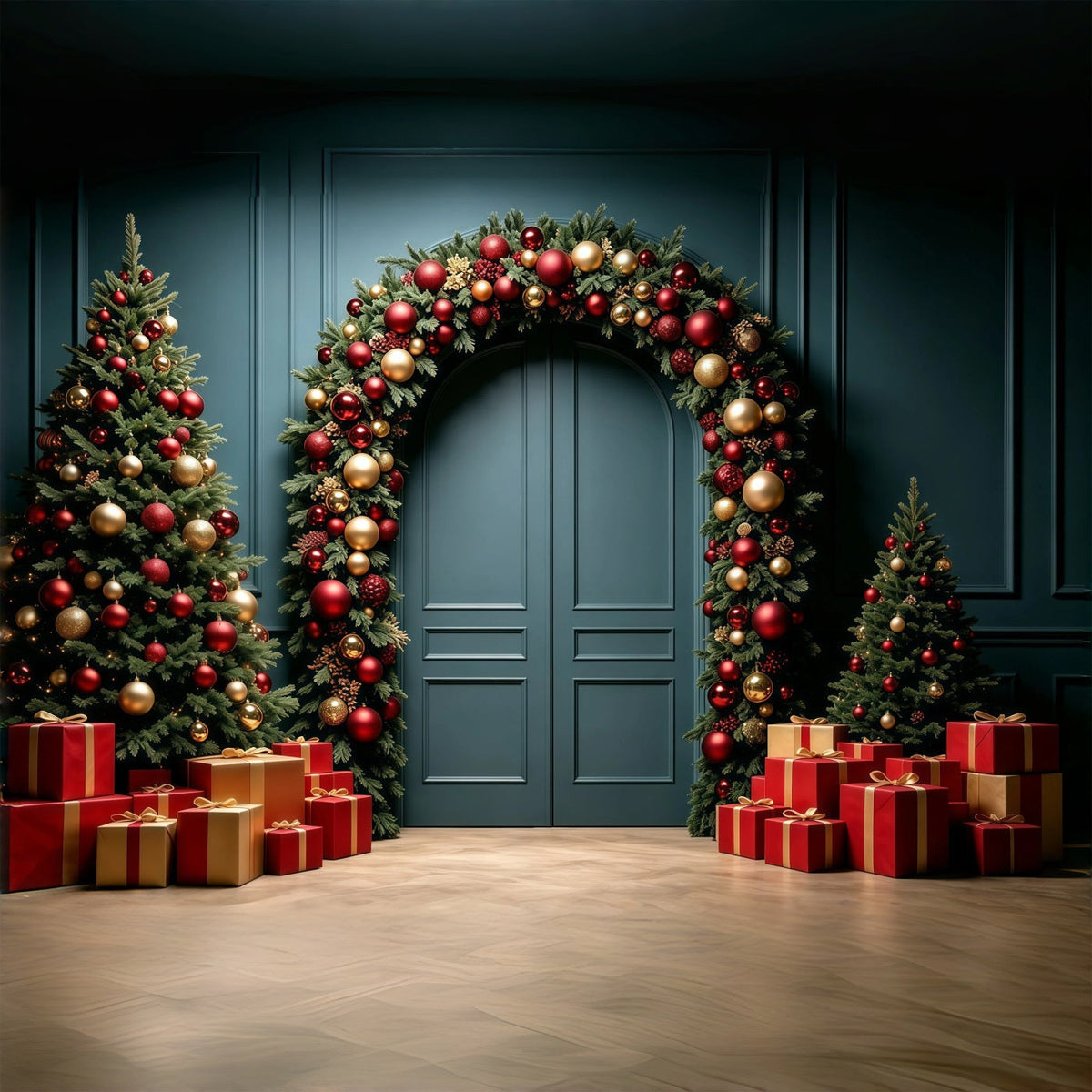 Décor Mural De Noël Arche De Porte À Guirlande Luxueuse Décor De Studio De Noël GQ68-96