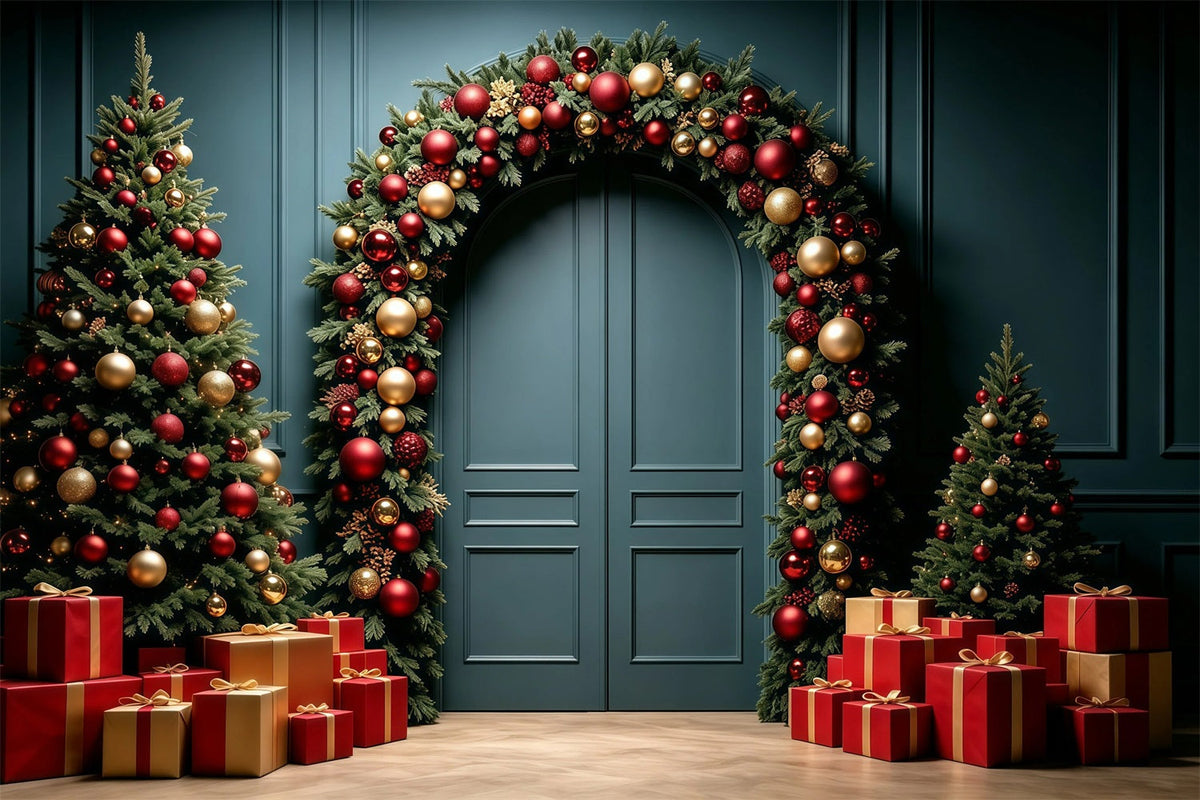 Décor Mural De Noël Arche De Porte À Guirlande Luxueuse Décor De Studio De Noël GQ68-96