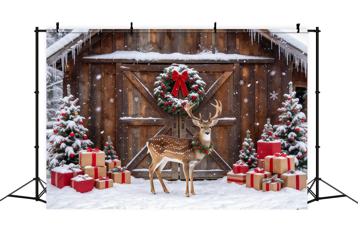Fond Photo De Noël Grange Rennes Enneigés GQ69-111