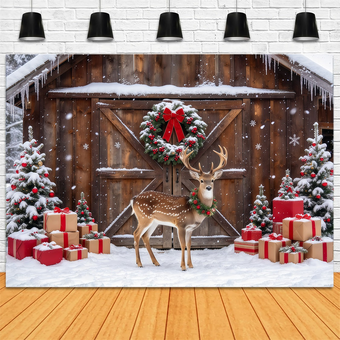 Fond Photo De Noël Grange Rennes Enneigés GQ69-111