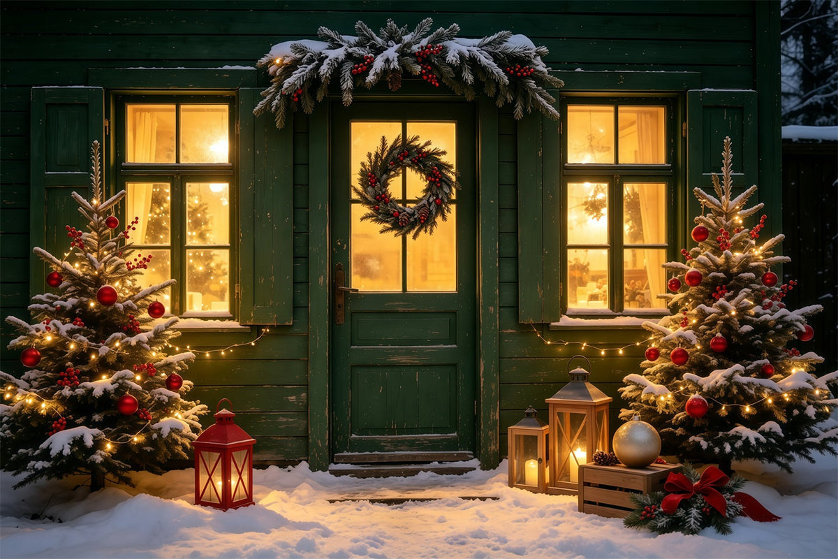 Décor De Noël Couronne Green Cottage Entrée Décor De Noël GQ69-17