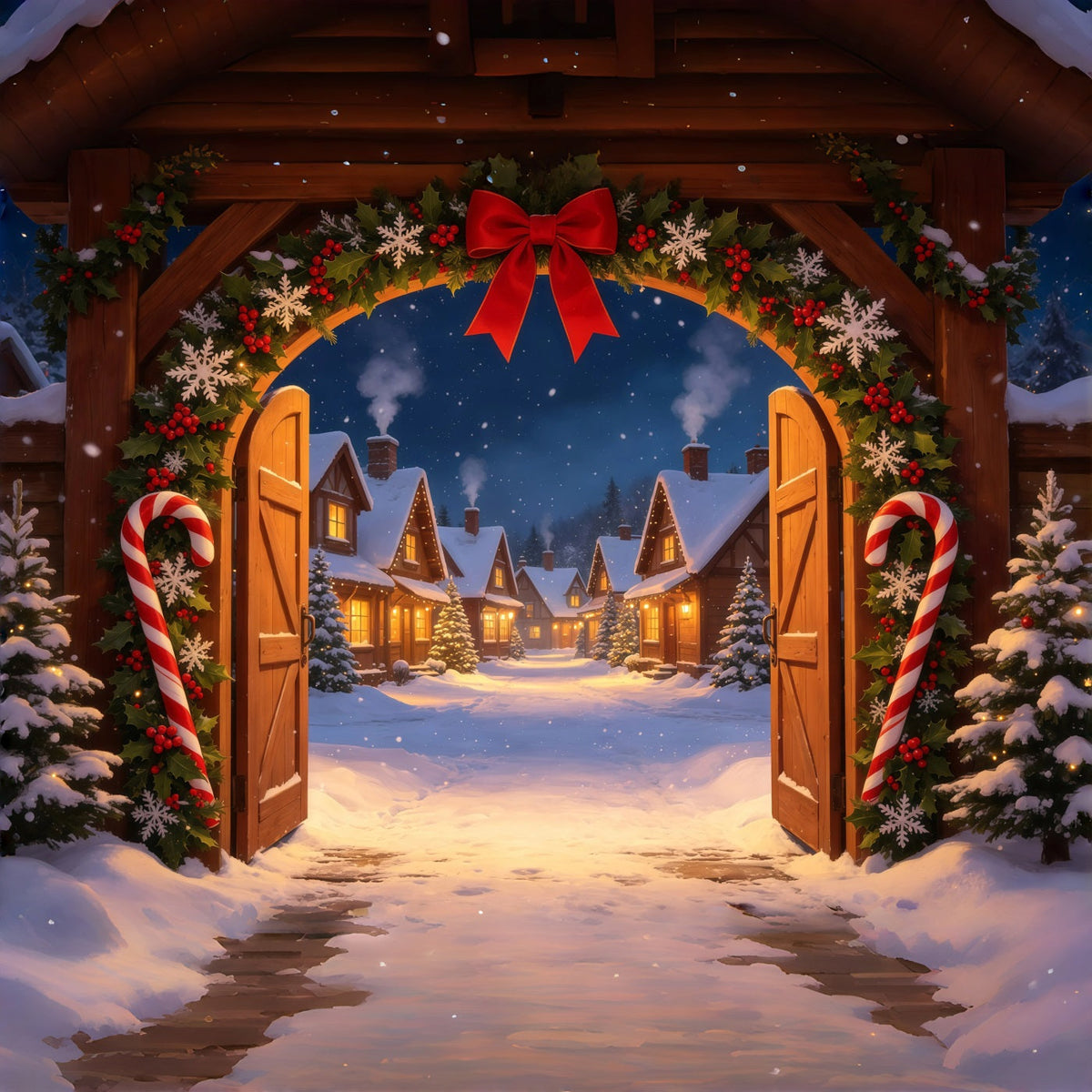 Décor De Noël Candyland Porte D'Entrée Du Village De Candy Cane Décors Photo De Noël GQ69-20