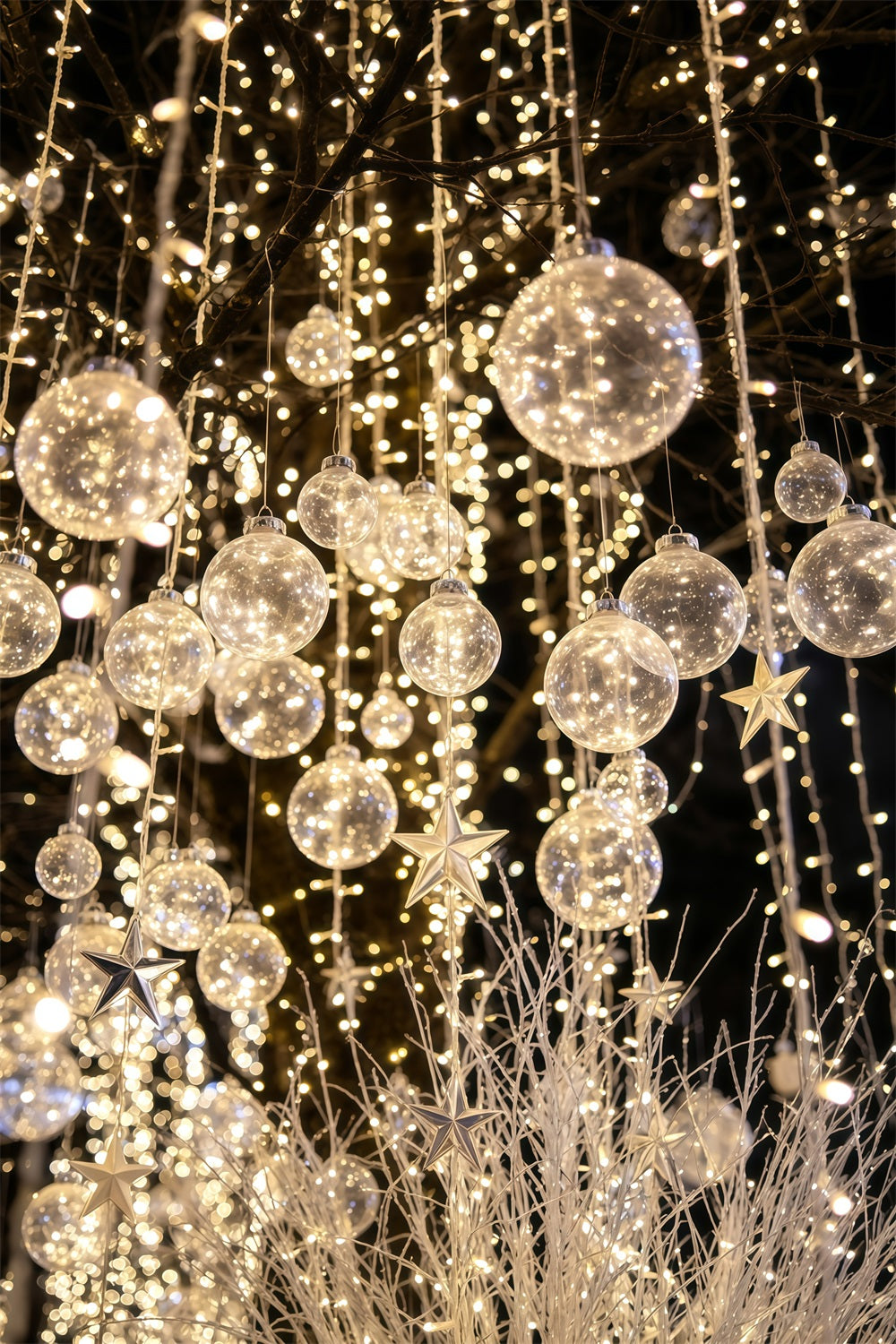 Fond De Lumières De Noël Ornement En Cristal Lumineux Décors Photographiques De Noël GQ69-30