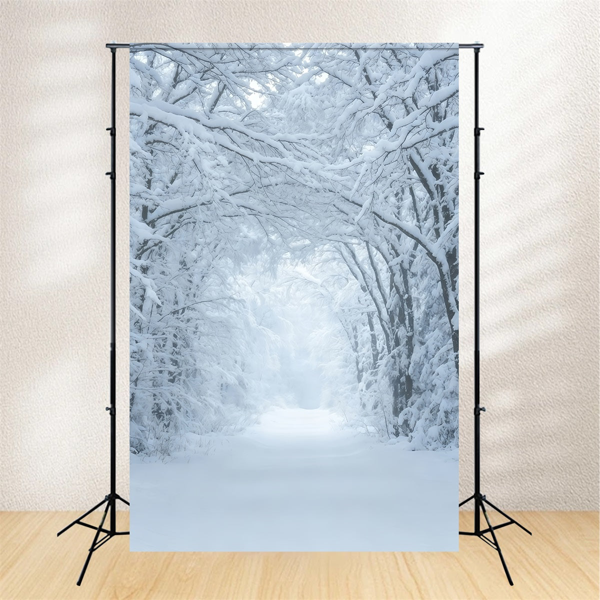 Décor De Noël D'Hiver Tunnel Du Sentier De La Forêt Enneigée Décors De Studio De Noël GQ69-43