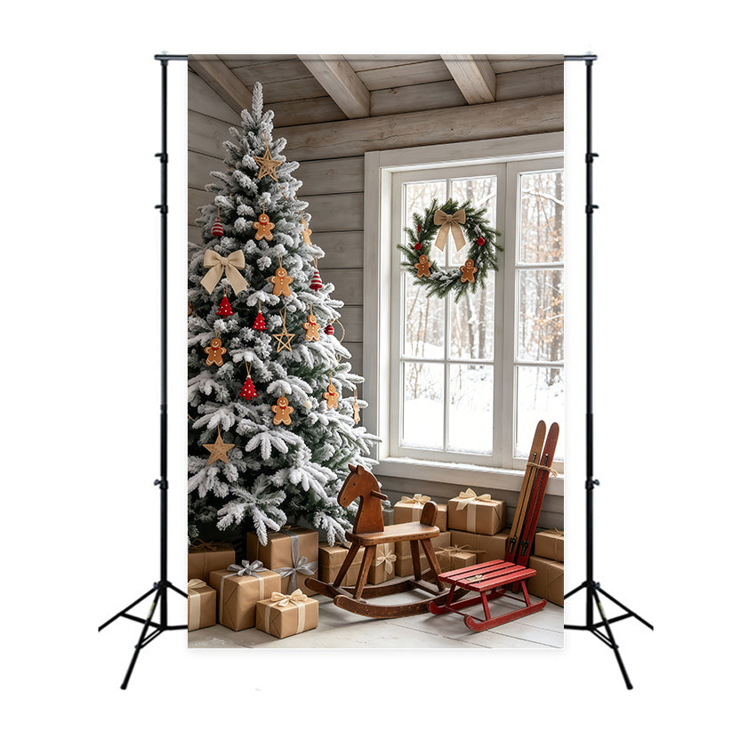 Décor De Cabane De Noël Chambre De L'Arbre En Pain D'Épice Enneigé Décor Intérieur De Noël GQ69-48