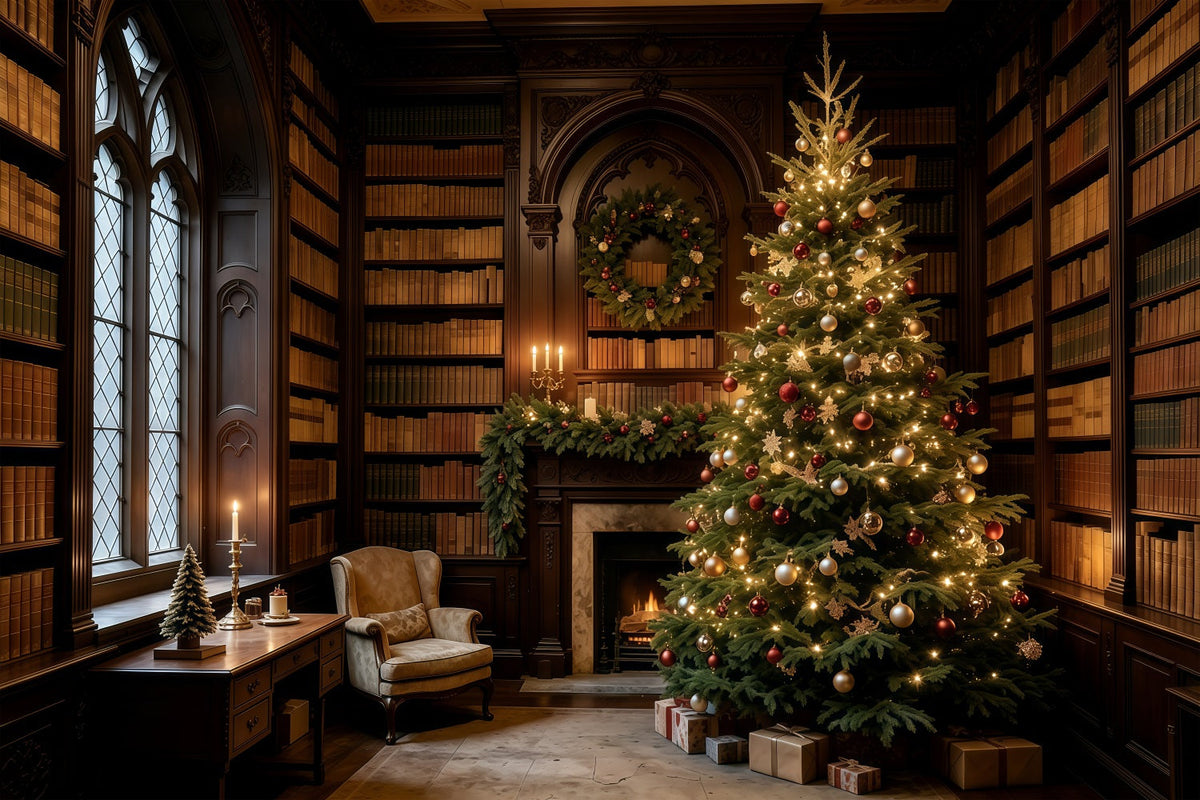 Décor De Noël Intérieur Arche Élégante En Sapin Givré Décor Photographique De Noël GQ69-61