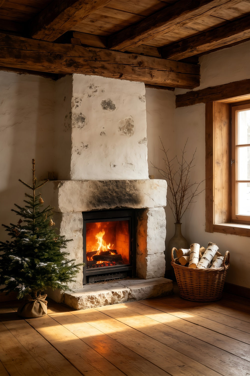 Décor De Noël Champêtre Couronnes De Porte Rustiques De Style Cottage Fond Photo De Noël GQ69-64