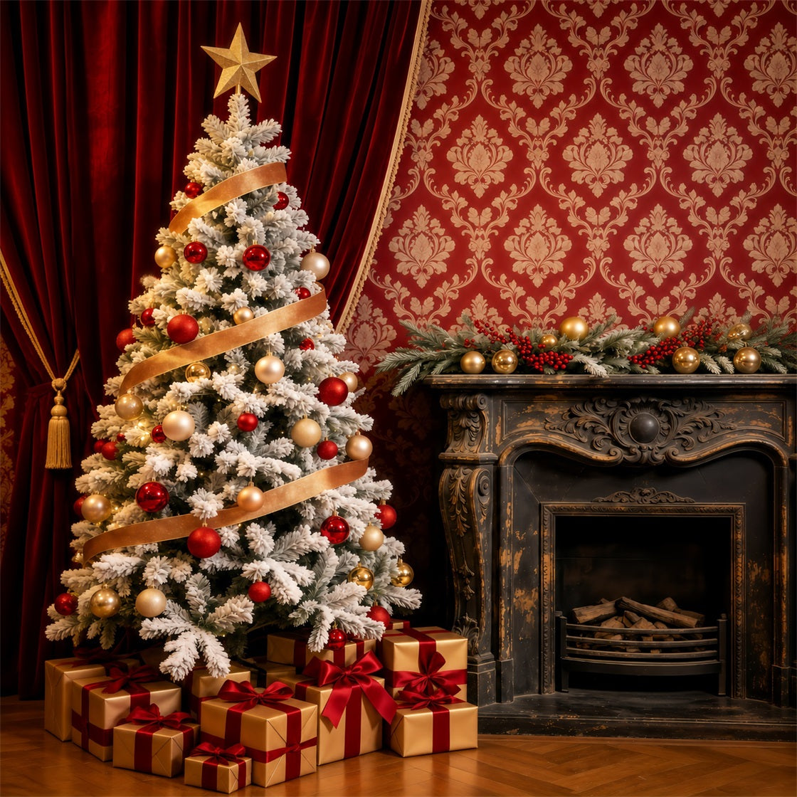 Décor De Noël Réaliste Arbre Élégant En Velours Rouge Grand Décor De Noël GQ69-68